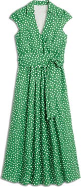 Boden Polka Dot Wrap Front Cotton Dress
