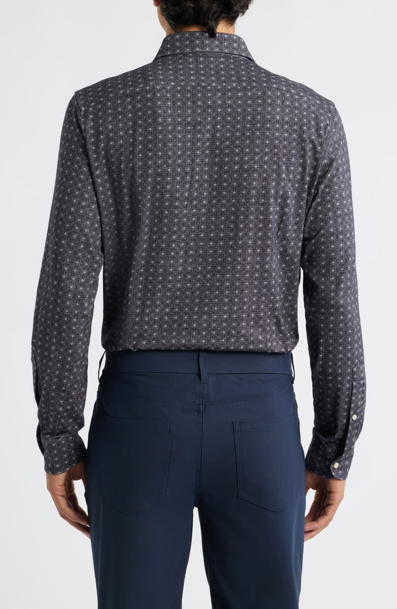 Emanuel Berg Modern Fit Stretch Cotton Jersey Dress Shirt, Alternate, color, Charcoal