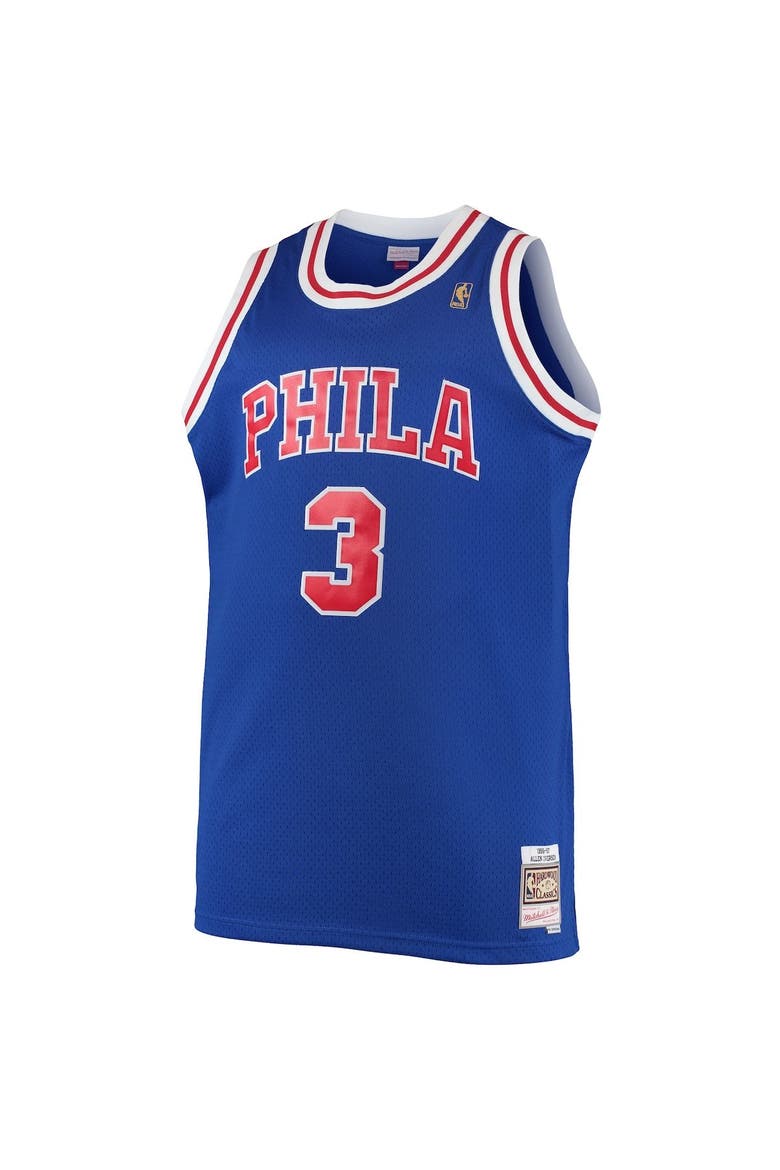 Men's Mitchell & Ness Allen Iverson Royal Philadelphia 76ers 1996/97 Big & Tall Hardwood Classics Swingman Jersey, Alternate, color, Royal