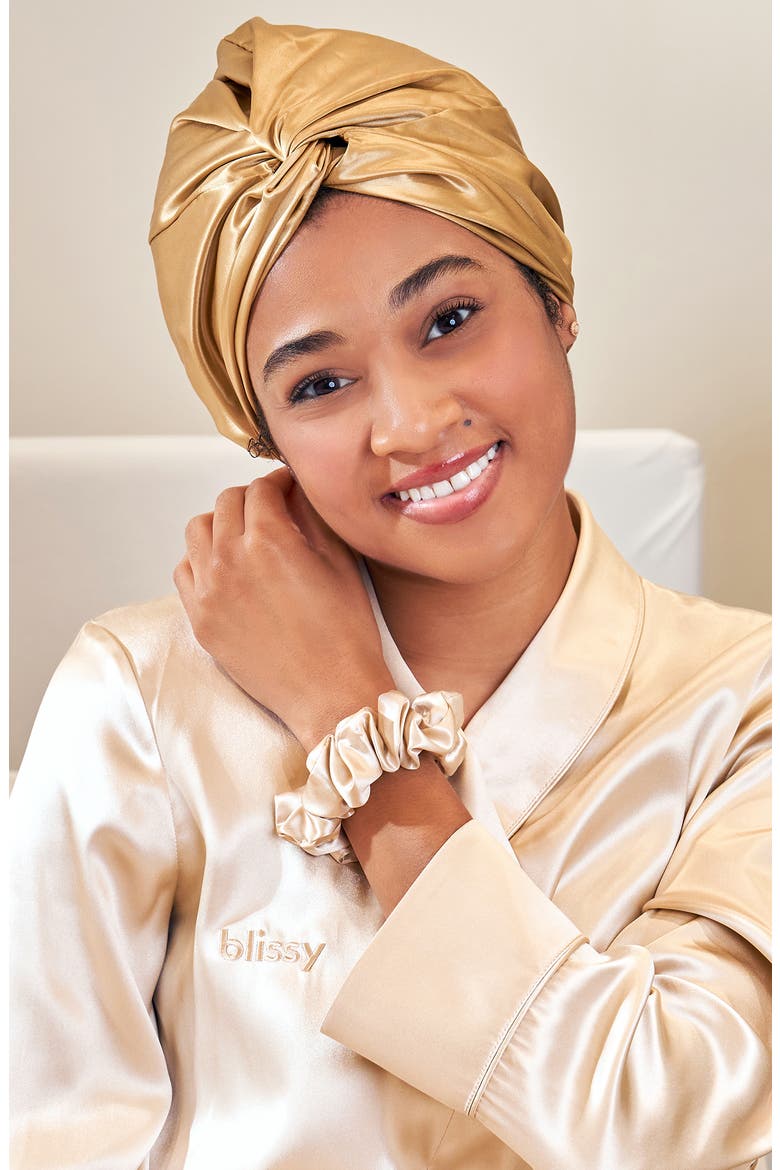 Mulberry Silk Hair Bonnet, Alternate, color, GOLD