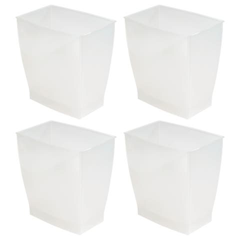 Small Rectangular Bathroom Trash Cans - Set of 4 - Gray