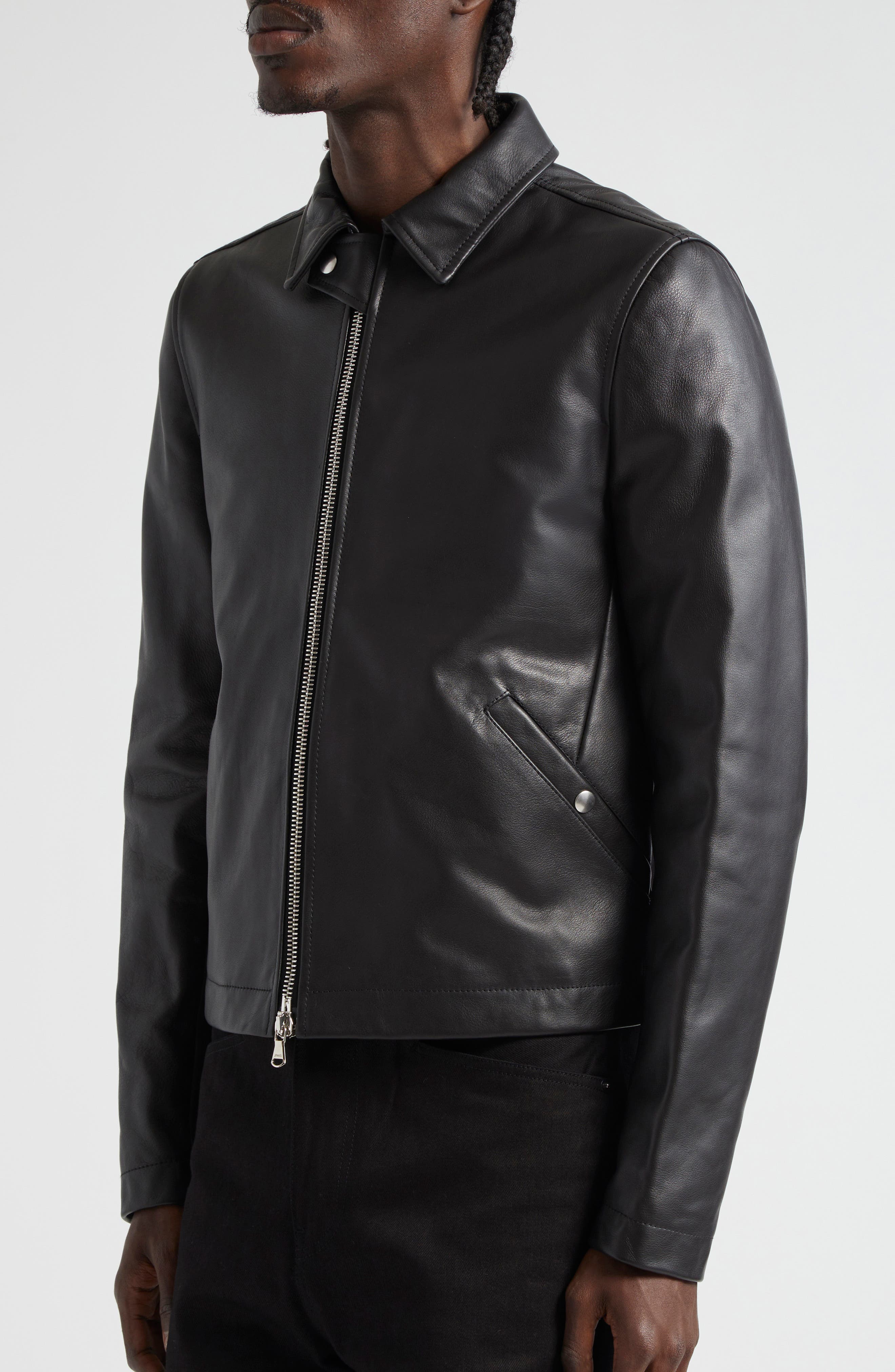 JKEEFER Ian Leather Jacket in Black 