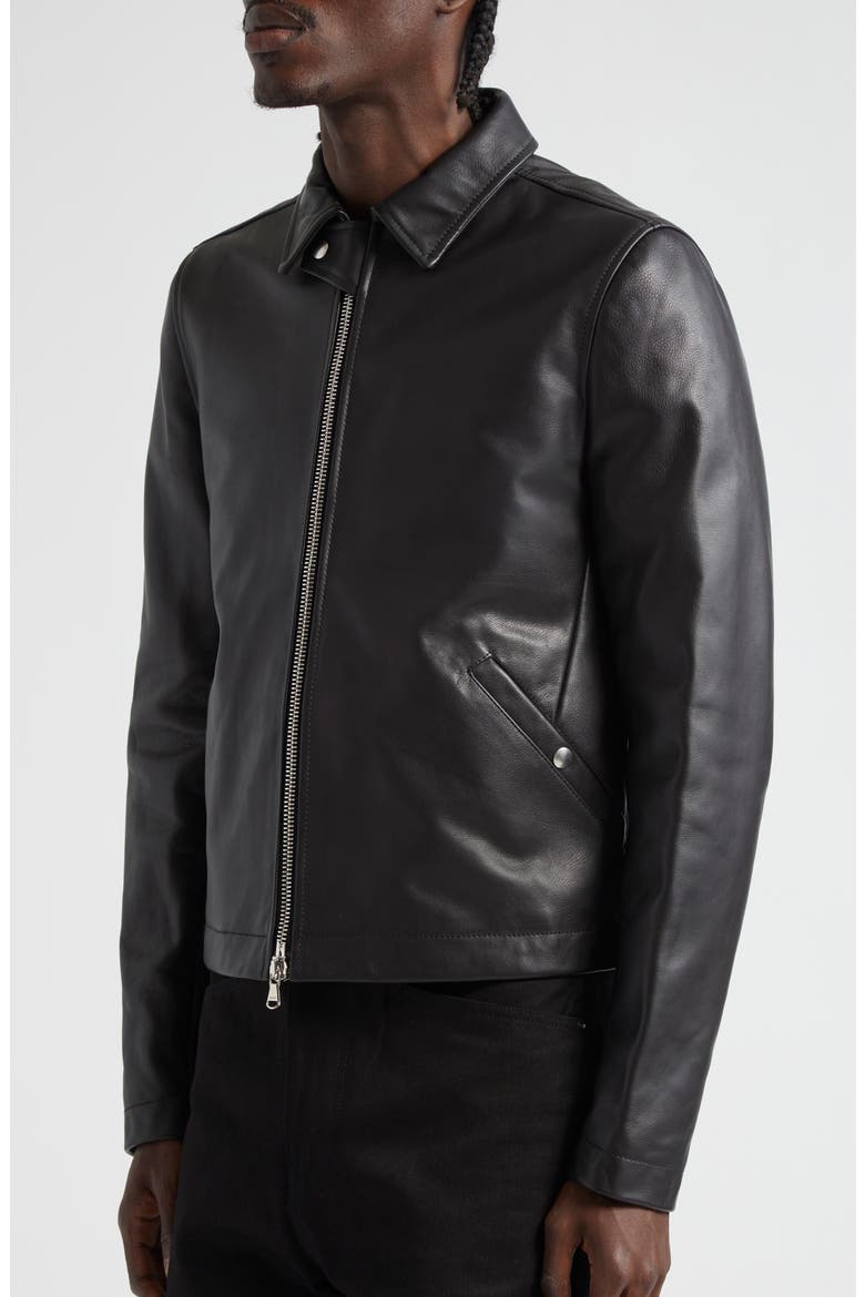 Ian Leather Jacket, Alternate, color, BLACK