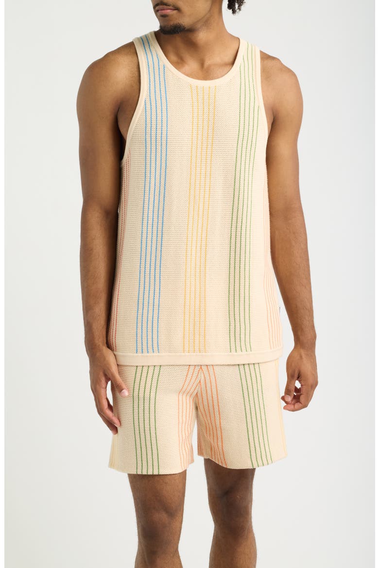 Sliced Knit Tank Top, Main, color, BEIGE