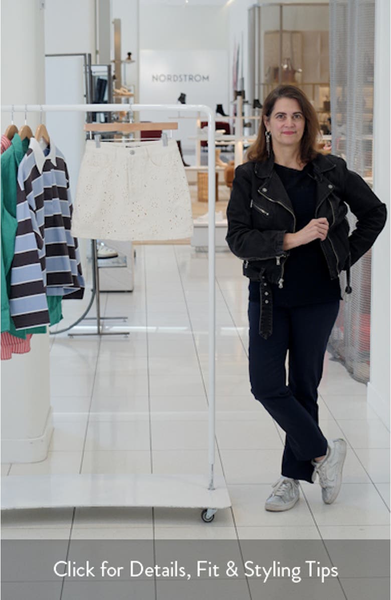 Beck Eyelet Embroidered Denim Miniskirt, sales video thumbnail