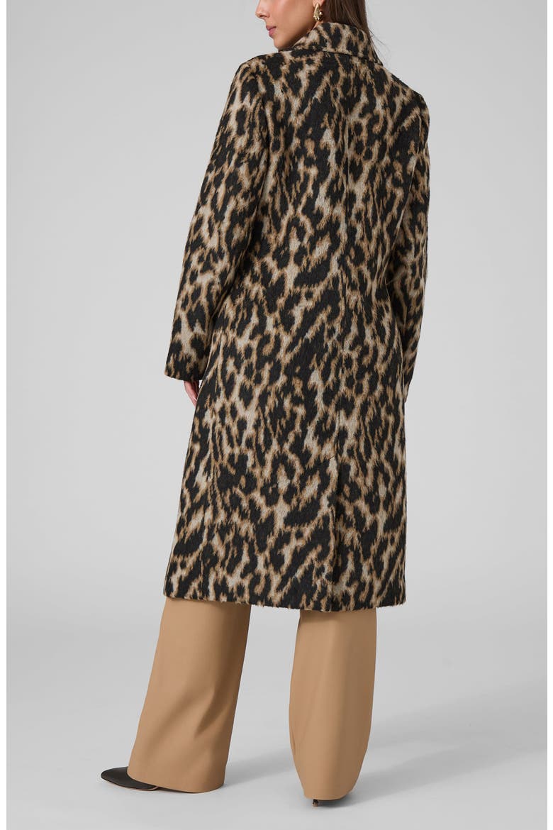 Sahaina Leopard Jacquard Coat, Alternate, color, GOLDEN FUR PRINT
