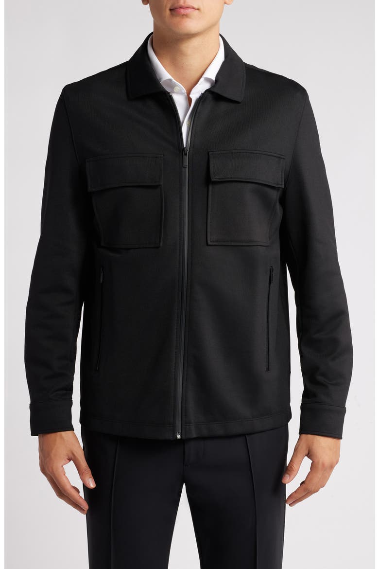 Sigmon Zip-Up Shirt Jacket, Alternate, color, BLACK