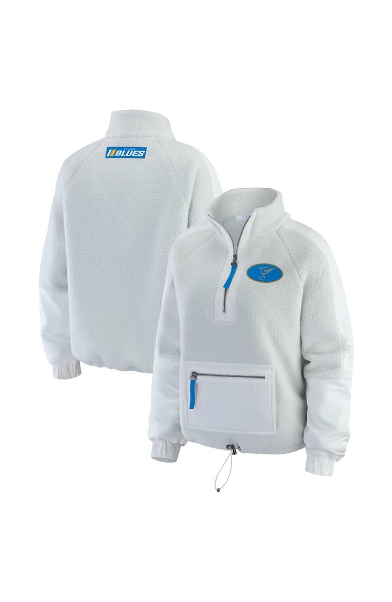WEAR by Erin Andrews Women's WEAR by Erin Andrews Gray St. Louis Blues Polar Fleece Quarter-Zip Jacket, Main, color, Gray