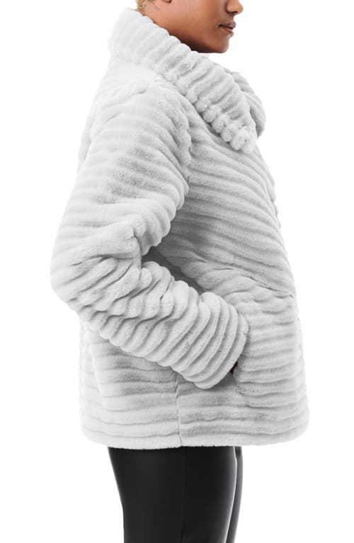 Bernardo Grooved Faux Fur Jacket In Gray