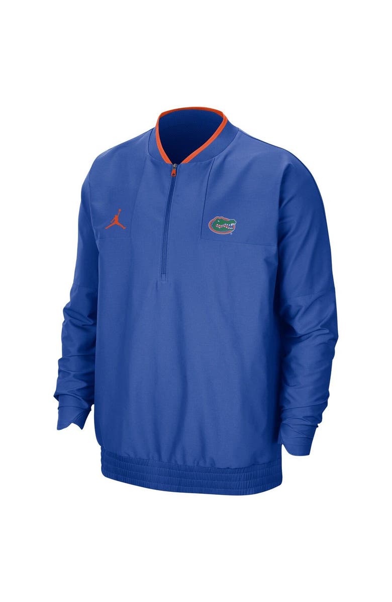 Jordan Brand Men
s Jordan Brand Royal Florida Gators 2021 Coach Half-Zip Jacket, Alternate, color, Royal