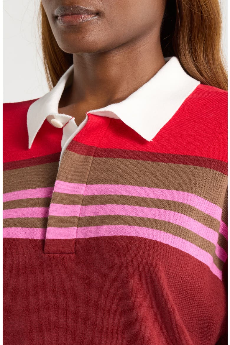 Sail Polo Sweater, Alternate, color, CARDINAL MULTI STRIPE