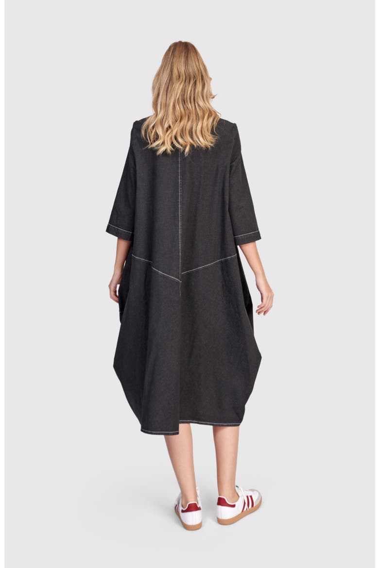 Liberty Oversized Cocoon Dress, Alternate, color, Black Denim