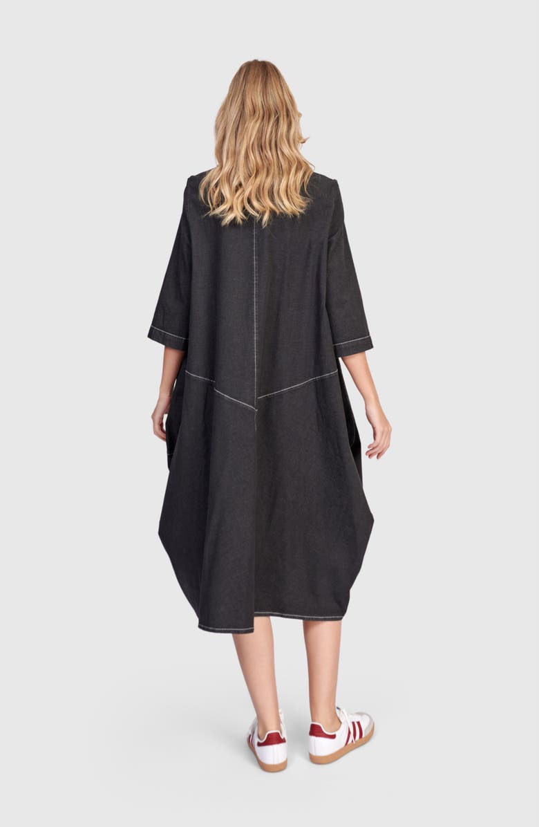 Alembika Liberty Oversized Cocoon Dress, Alternate, color, Black Denim