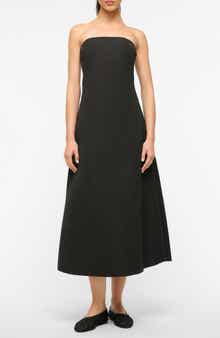 STAUD Kennedy Strapless Cotton Blend Cocktail Dress