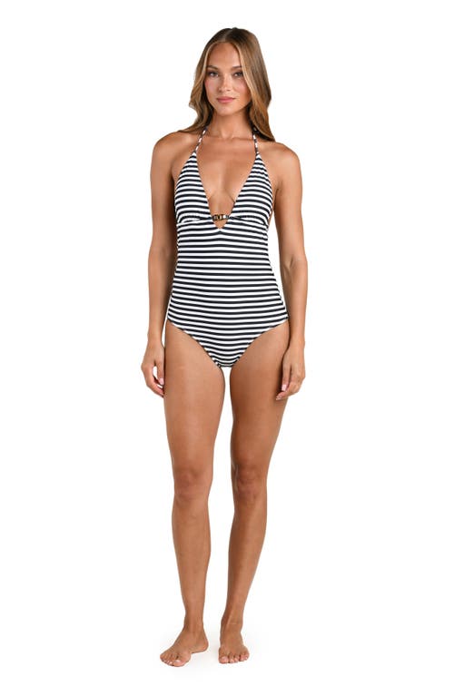 L'agence Leila Voyage Halter Neck One Piece Swimsuit In Black