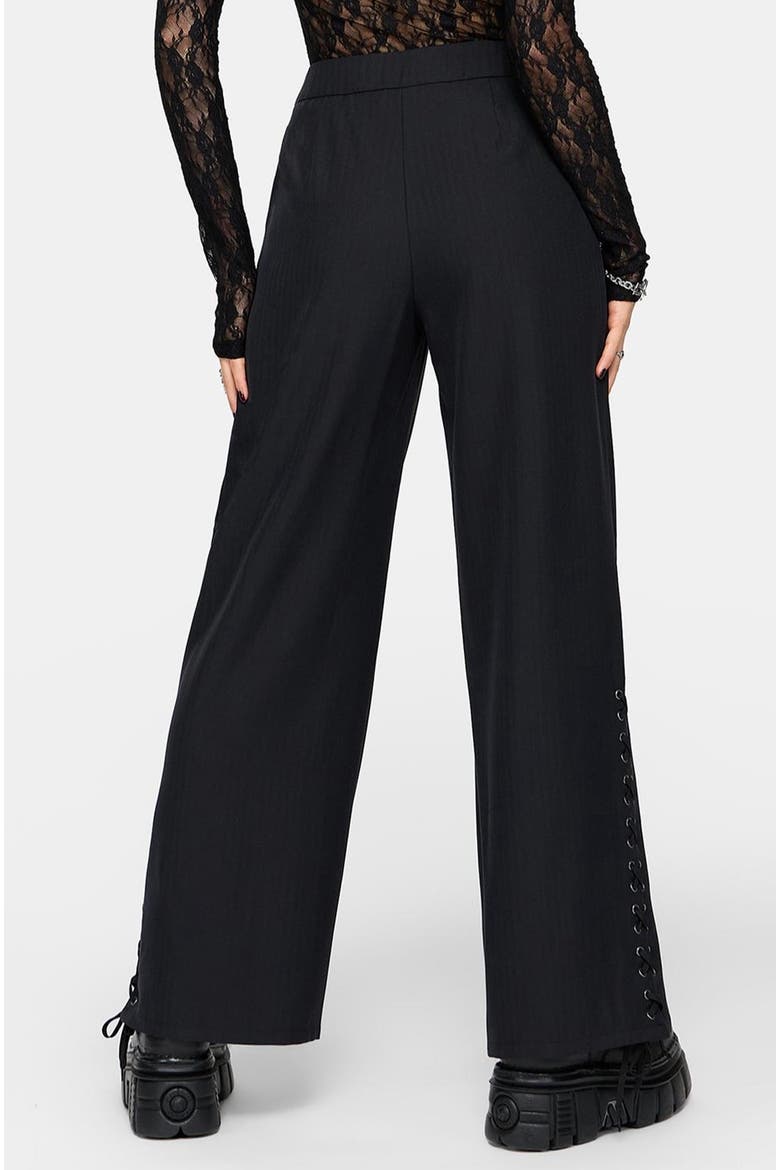 Devon Lace Up Wide Leg Trouser, Alternate, color, Black