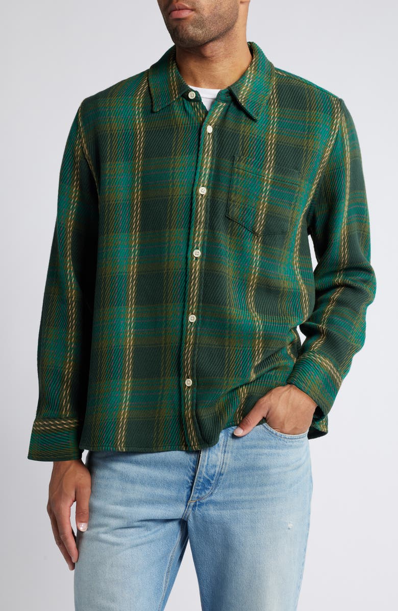 Corridor Phoenicia Plaid Organic Cotton Twill Button-Up Shirt, Alternate, color, 
