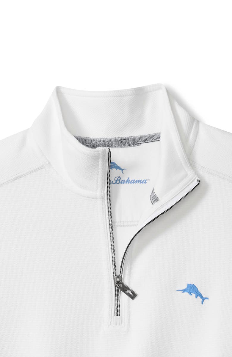 Tommy Bahama Montego Bay Textured Cotton & Lyocell Half Zip Pullover, Alternate, color, White
