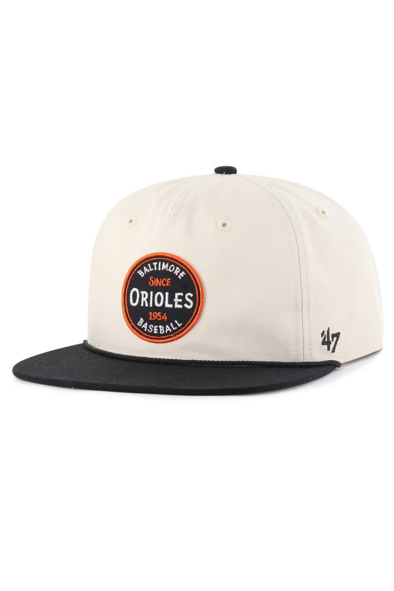 Men's '47  Natural Baltimore Orioles Payson Captain Snapback Hat, Main, color, Natural