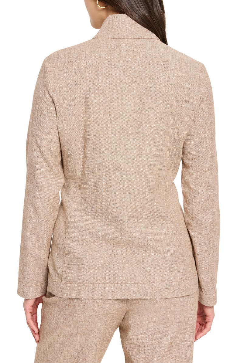 NIC+ZOE Ava Cotton & Linen Blazer, Alternate, color, Brown Mix