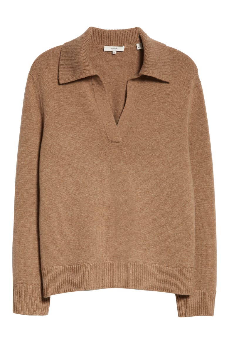Wool & Cashmere Polo Sweater, Alternate, color, H CHESTNUT