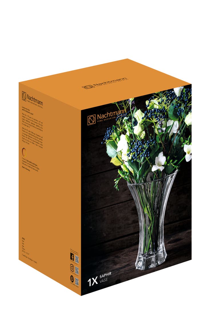 Saphir 10.6" Vase, Alternate, color, Clear