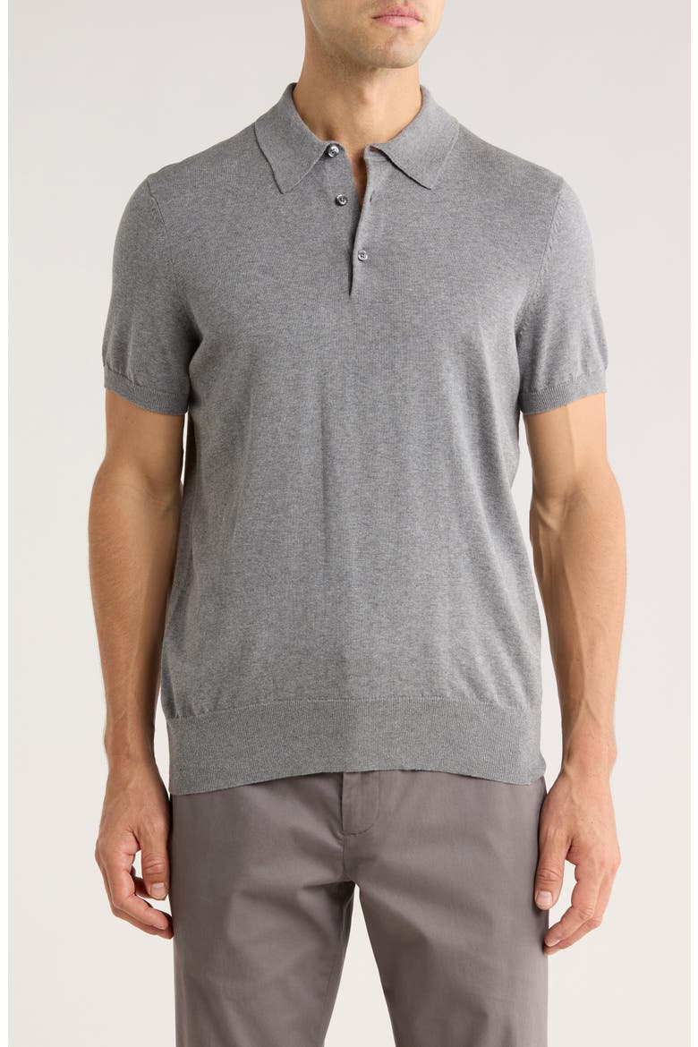 Cotton Knit Polo, Main, color, BROOKS CARBON