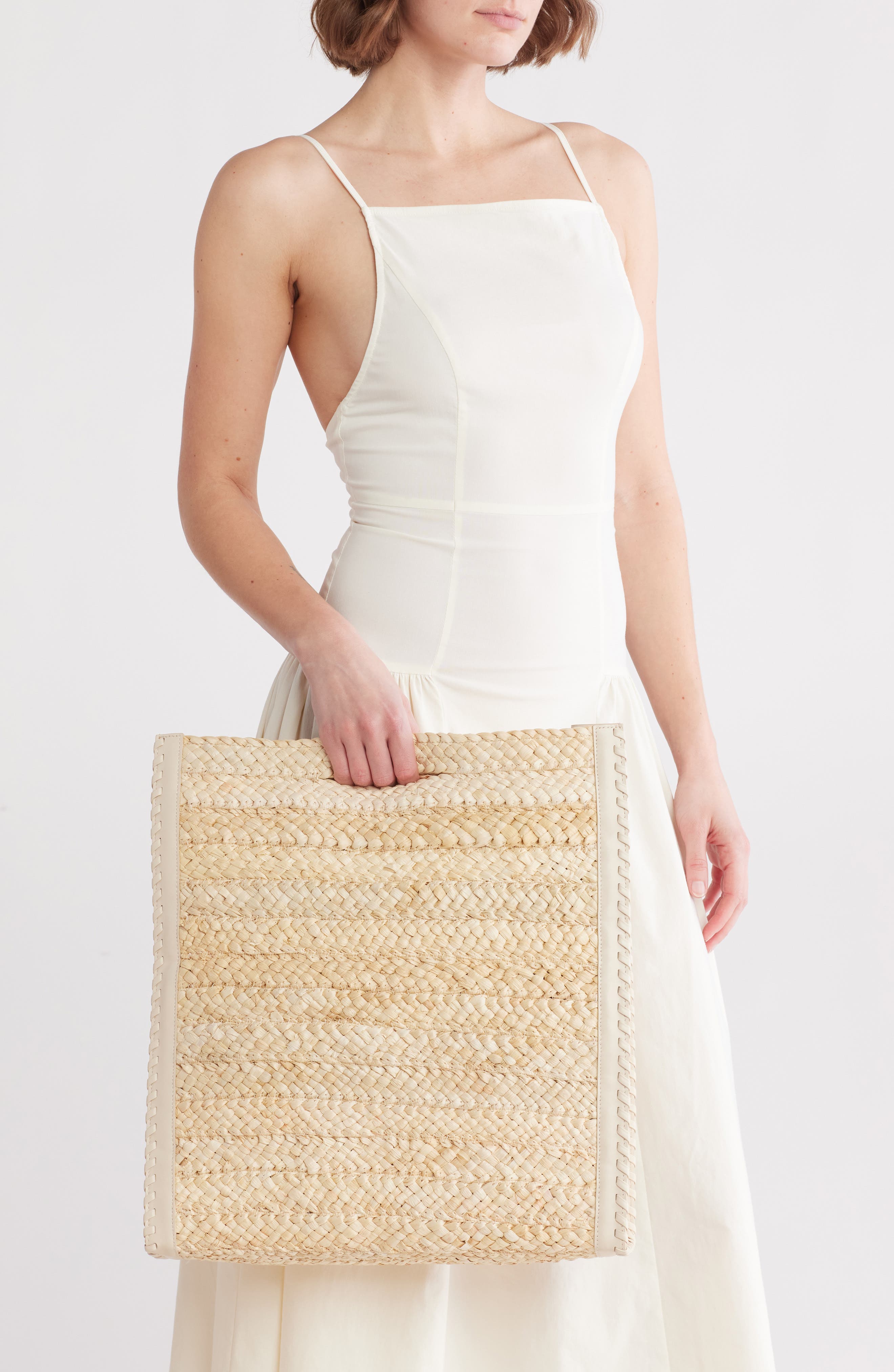 Cult Gaia Remi Woven Raffia Tote Bag, Alternate, color, 