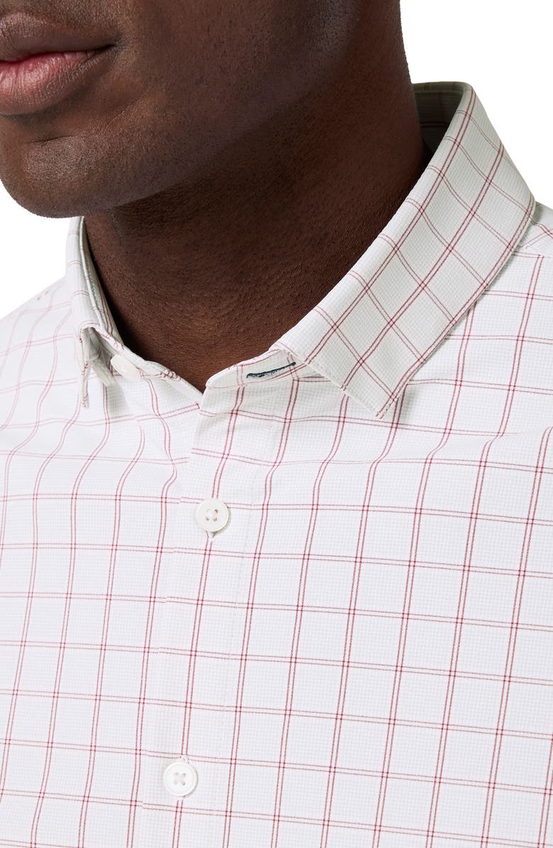 Mizzen+Main Leeward Trim Fit Plaid Performance Button-Up Shirt, Alternate, color, Aluminum Hampton Plaid