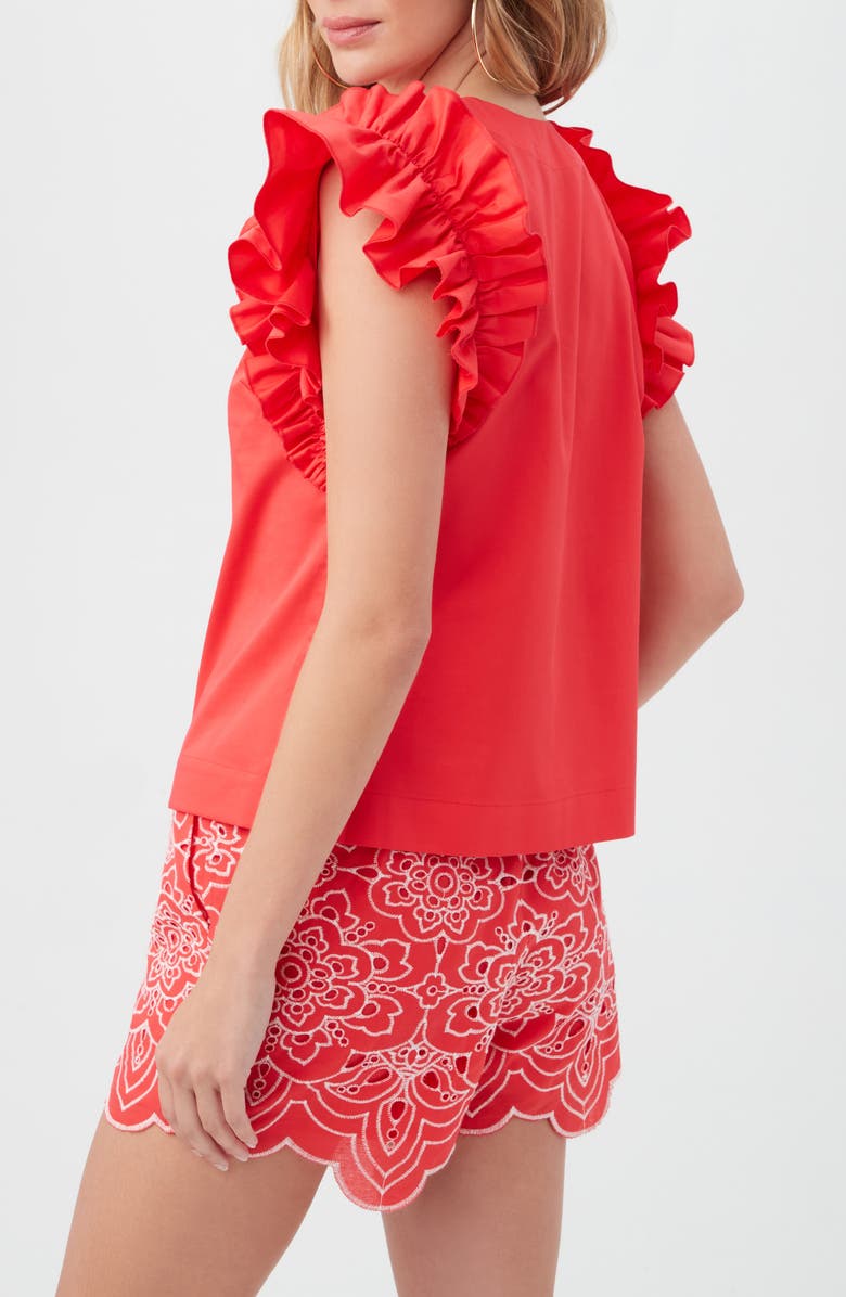 Augusto Ruffle Sleeve Organic Cotton Top