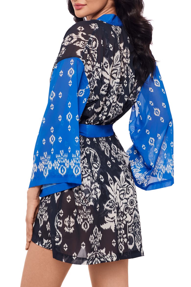 Talavera Long Sleeve Cover-Up, Alternate, color, MIDNIGHT BLUE/ WHITE