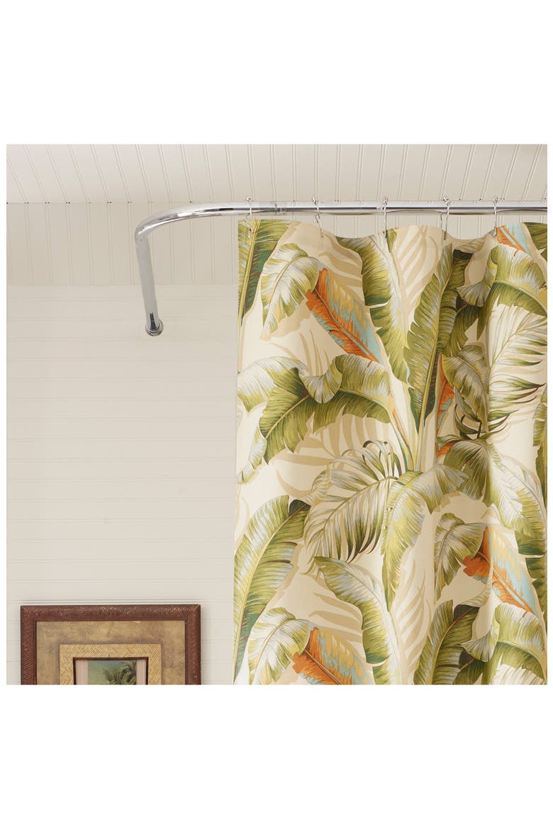 Palmiers Shower Curtain, Alternate, color, OPEN MEDIUM GREEN