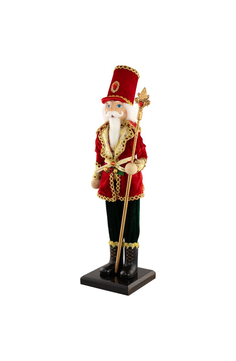 Northlight Jeweled Nutcracker with Scepter Christmas Figure - 22", Alternate, color, Red