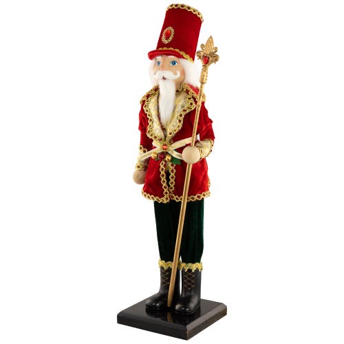 Northlight Jeweled Nutcracker With Scepter Christmas Figure In Red