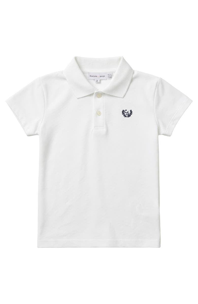 Charlotte & George Stretch Short Sleeves Polo, Main, color, White