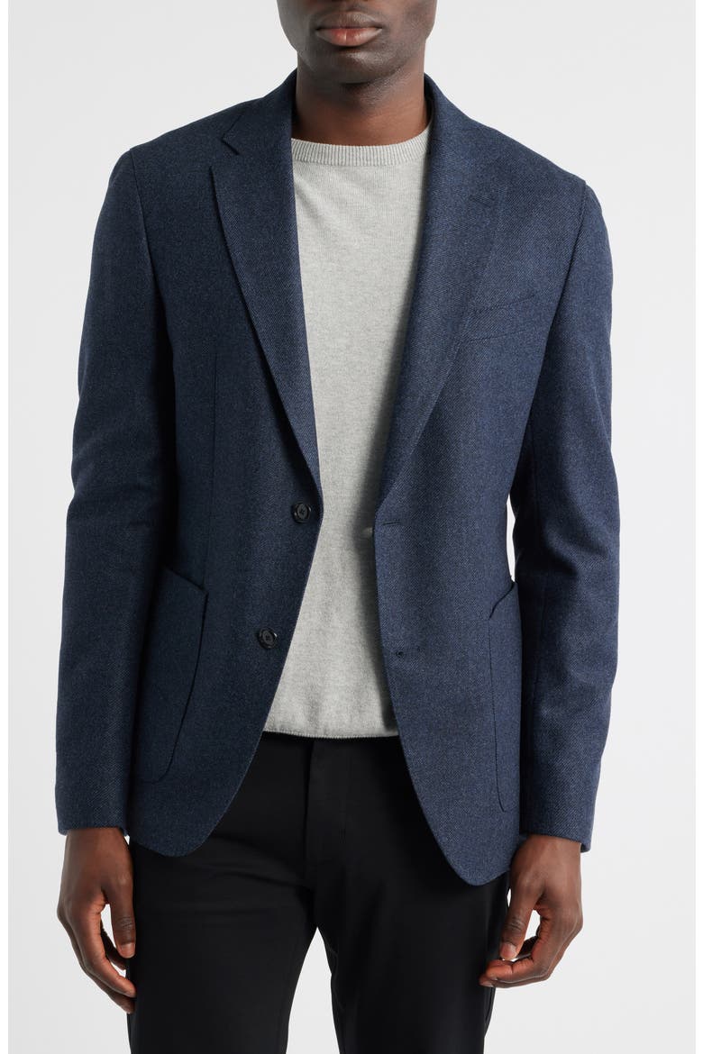 Hutson Slim Fit Wool Blend Bib Jacket, Alternate, color, DARK BLUE