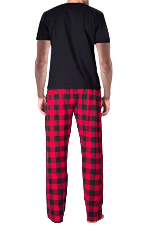 Sleephero Knit Brushed Grid Flannel Pajamas