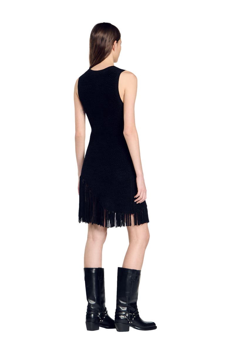 SANDRO Short fringed dress, Alternate, color, 