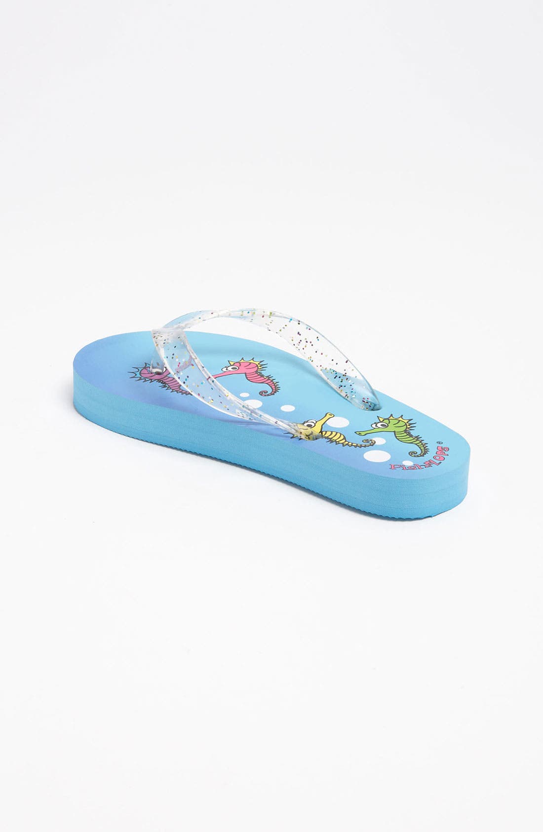 'Seahorse Lights' Flip Flop, Alternate, color, TURQUOISE