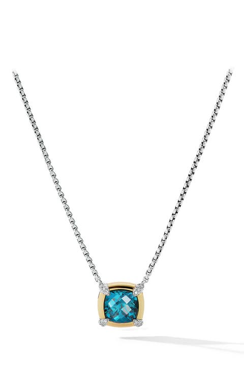 Petite Chatelaine® Pendant Necklace with Semiprecious Stone & Diamonds