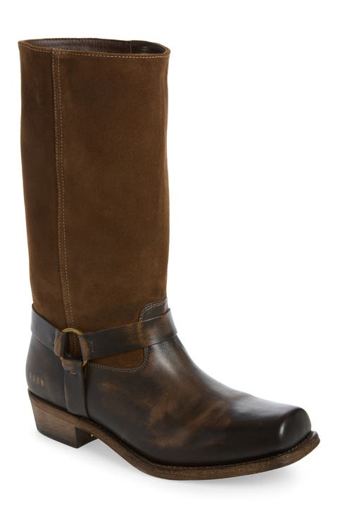Biker Square Leather Boot