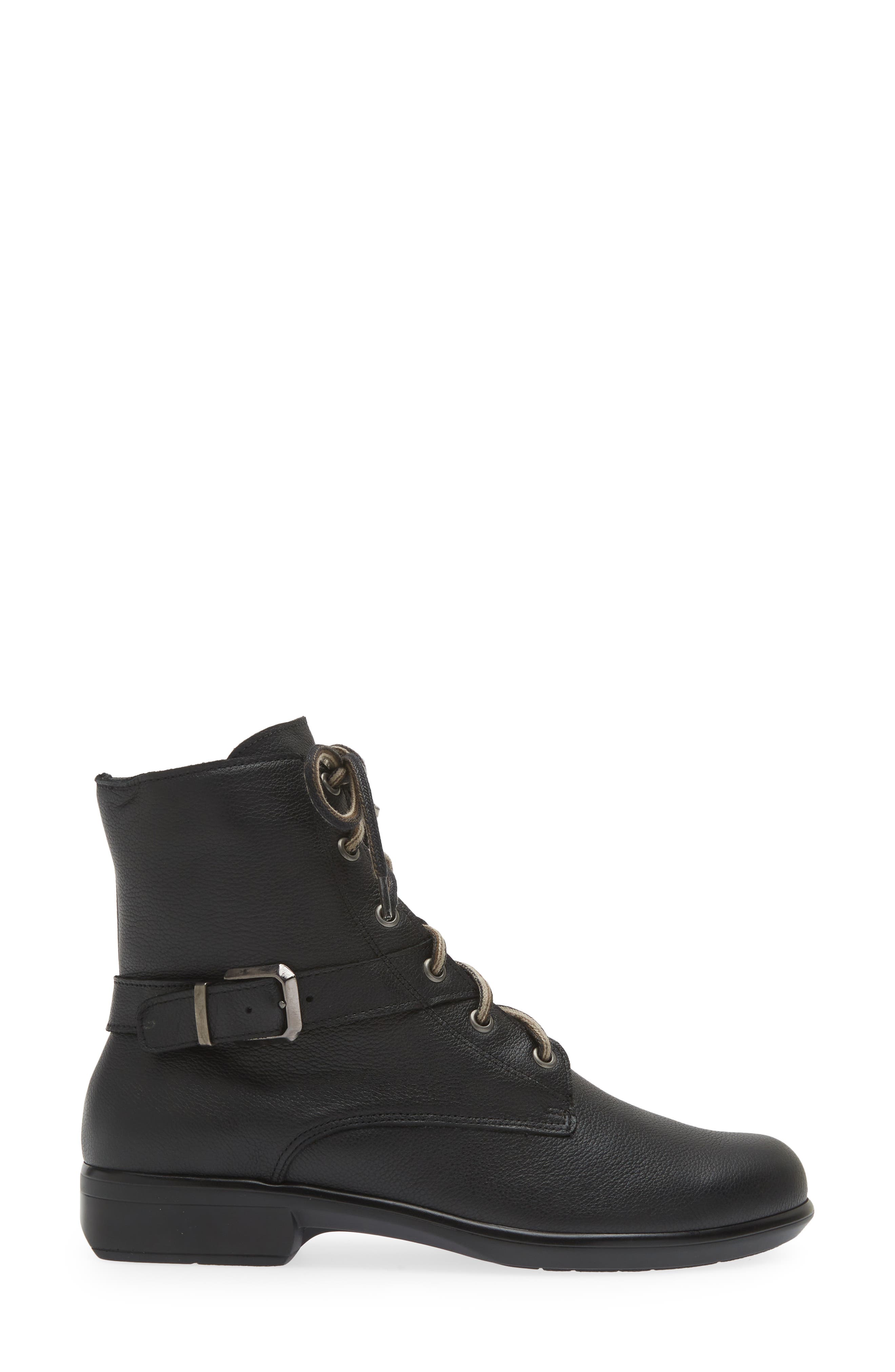 Naot Alize Zip Combat Boot, Alternate, color, Soft Black Leather