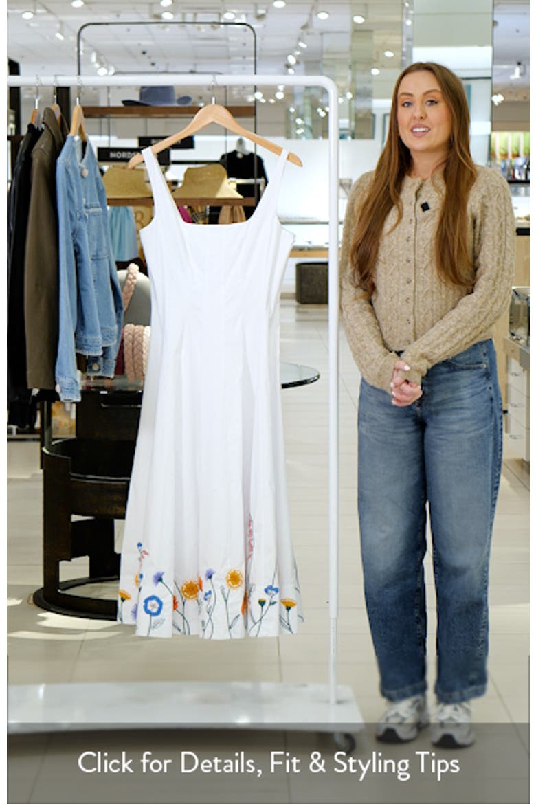 Wells Embroidered Sleeveless Midi Dress video