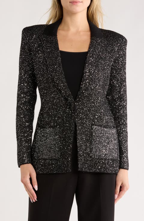Leonora Sequin Knit Blazer