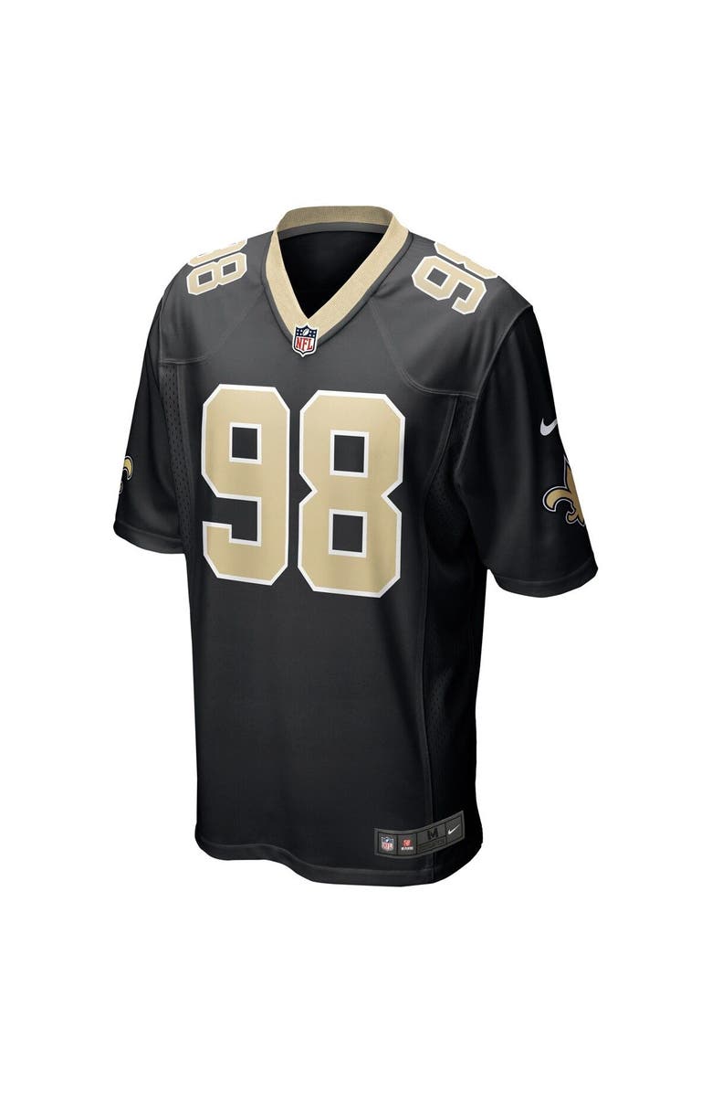 Nike Men's Nike Payton Turner Black New Orleans Saints 2021 NFL Draft First Round Pick Game Jersey, Alternate, color,
