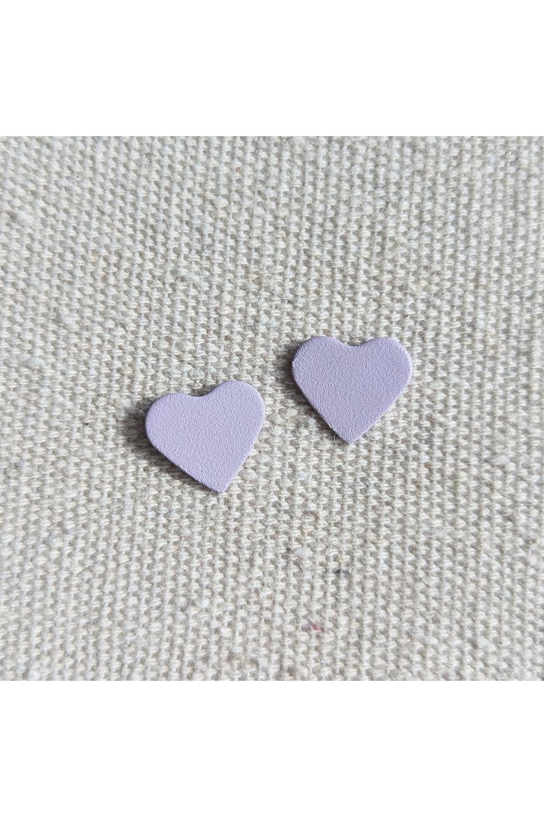 Heart Earrings, Alternate, color, Lilac