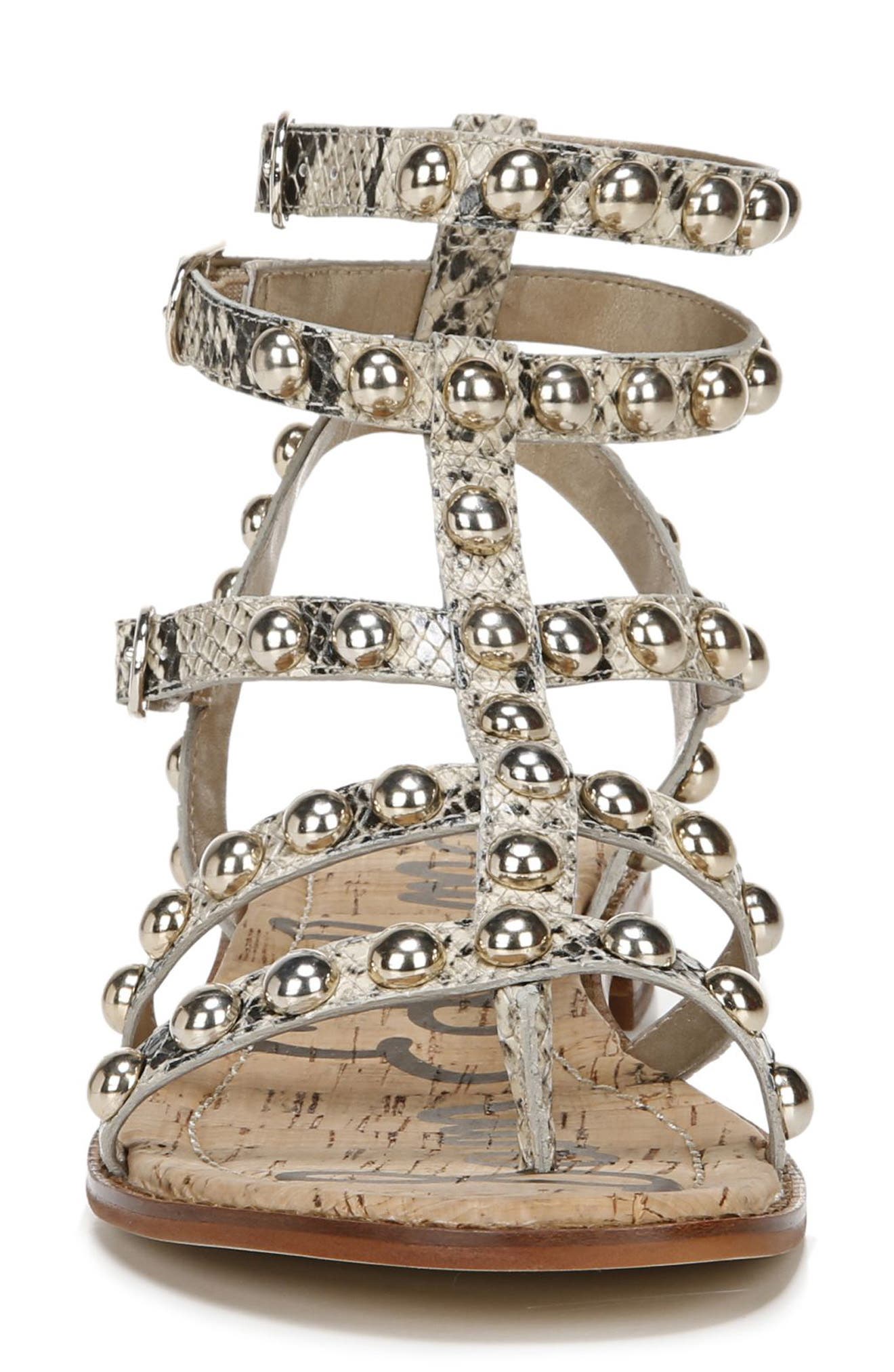 Eavan Studded Sandal, Alternate, color, BEACH LEATHER