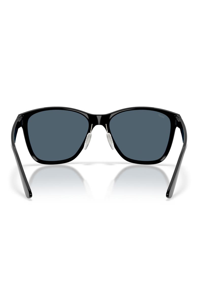 Luna Nueva 57mm Polarized Butterfly Sunglasses, Alternate, color, BLACK / GRAY