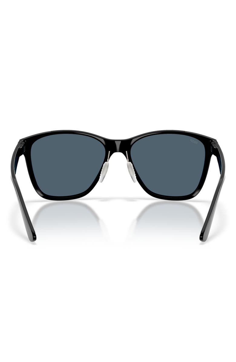 Costa Del Mar Luna Nueva 57mm Polarized Butterfly Sunglasses, Alternate, color, Black / Gray