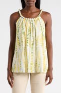PATRIZIA LUCA Beaded Neckline Cotton Tank